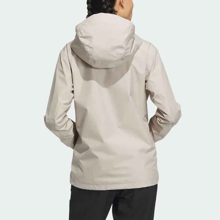 Adidas Waterproof And Windproof Windbreaker Jacket Women's Beige Umber-2