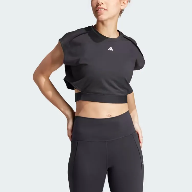 Adidas Free Shipping With AdiClub Power Aeroready Crop Sleeveless Tee-1