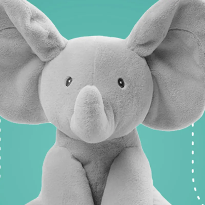 GUND Blush Collection Hide And Seek Singing Elephant Baby Elephant Kids Sound Activated Dolls Plush Doll 30CM High-2