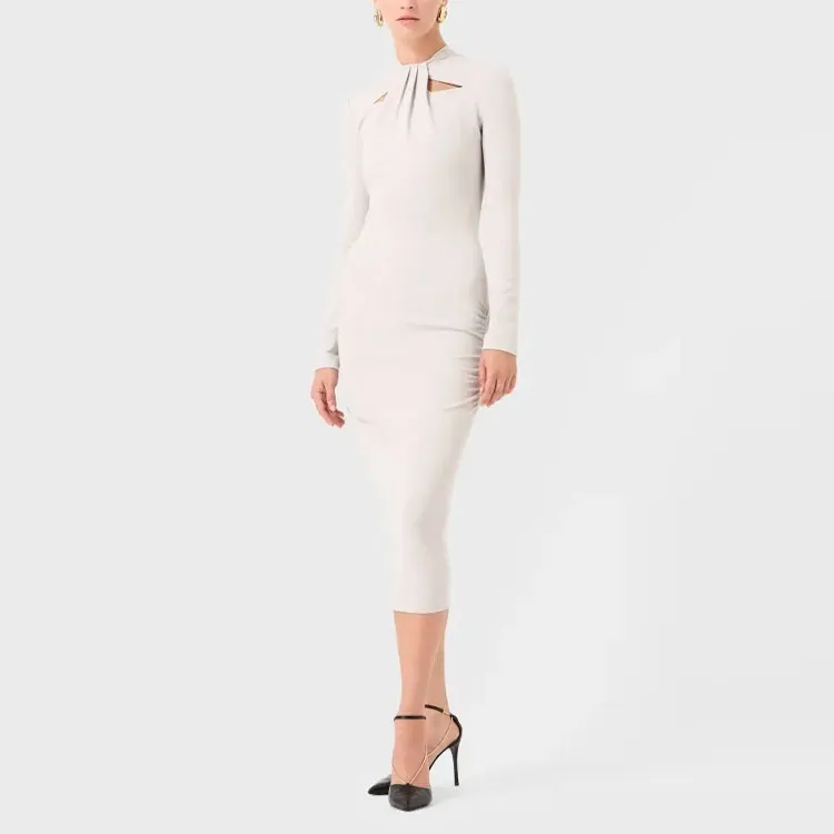GIORGIO ARMANI Long-Sleeved Dresses Women's Ice Gray-1