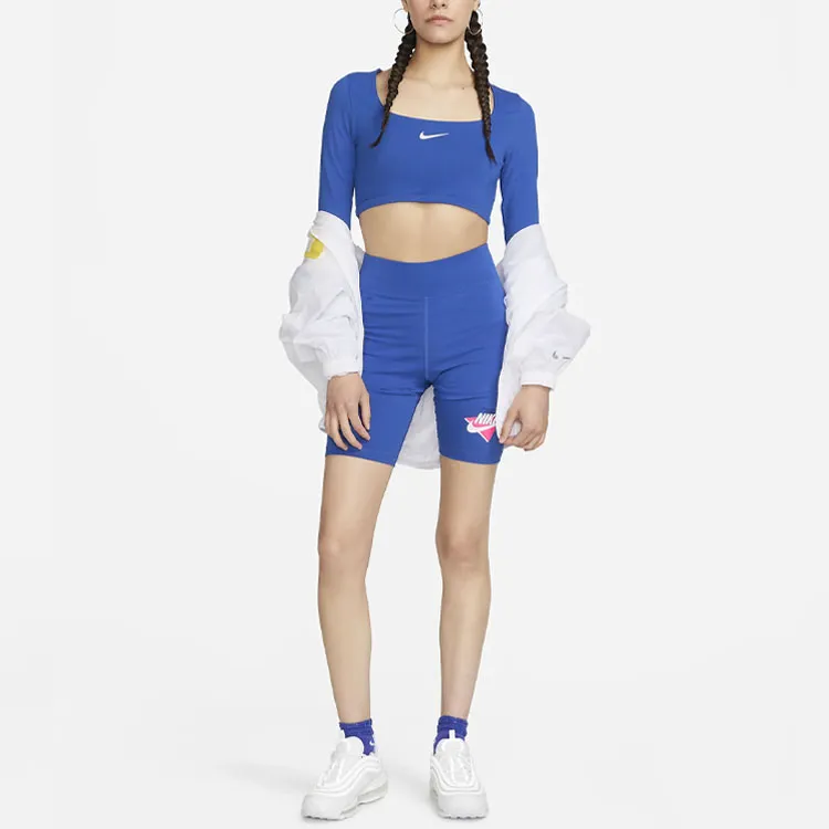 Nike Crop Tops Women's Game Blue-2