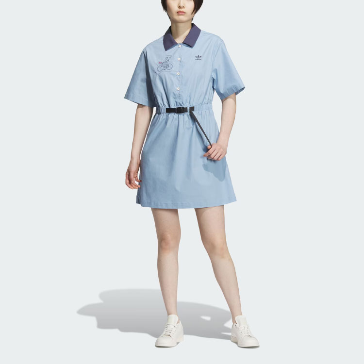 ☆Adidas x Yu Nagaba☆Originals Short-Sleeve Dress Blue Adidas Originals NAGABA Short-Sleeved Dresses Women's Blue
