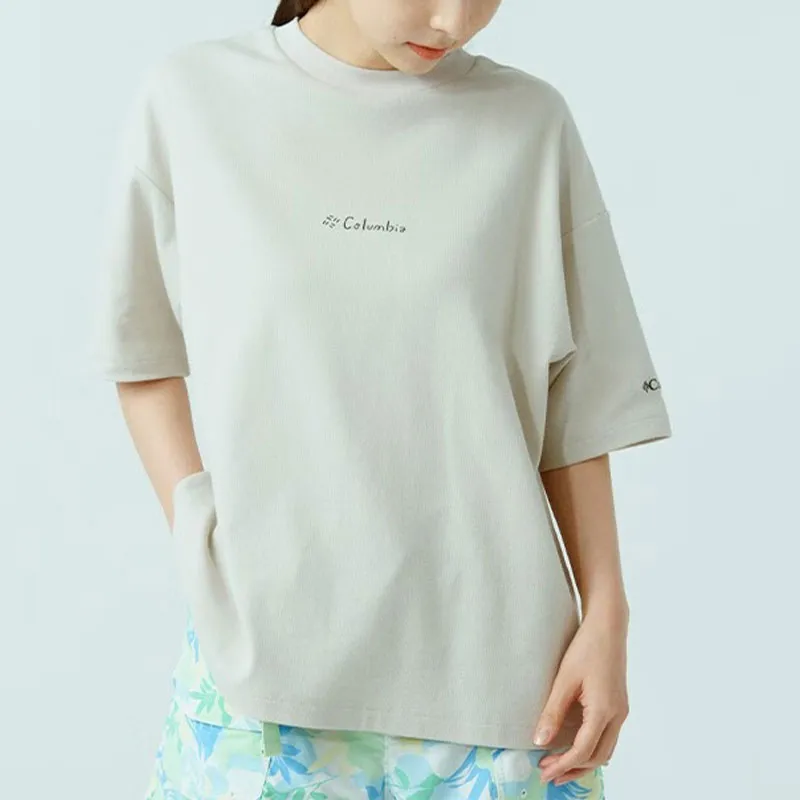 Columbia Drop Shoulder Sleeve T-Shirt Unisex Khaki-2