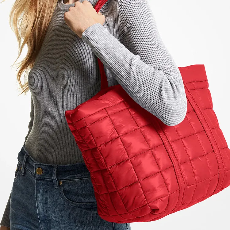 MICHAEL KORS Stirling Polyester Tote Bag Shopping Bag Shoulder Bag Handbag Large Size Women's Red-3