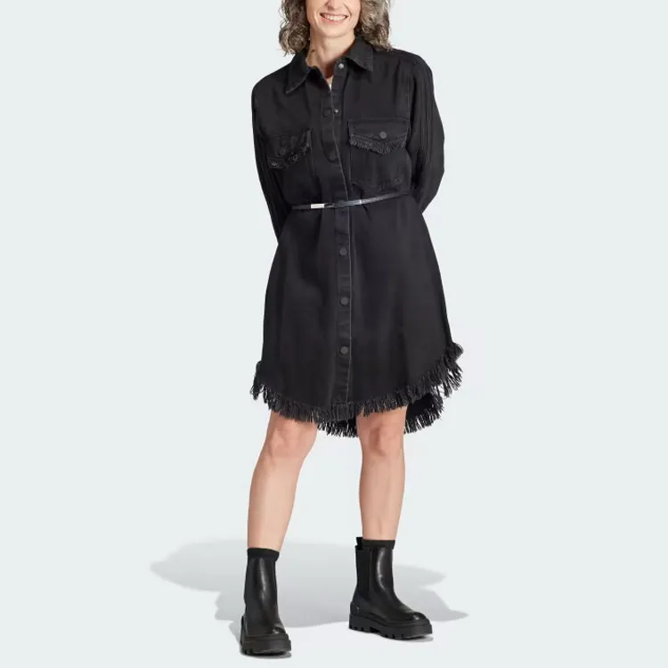 Adidas Originals Long Sleeved Dresses Women's Black-2