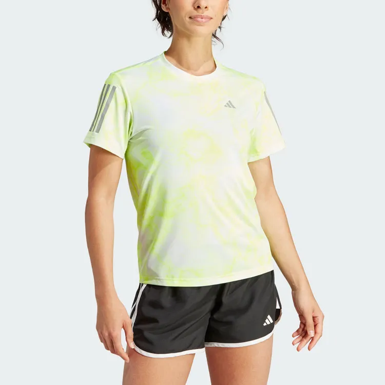 Adidas ALLOVER PRINT T-Shirts Women's Bright Lemon-1