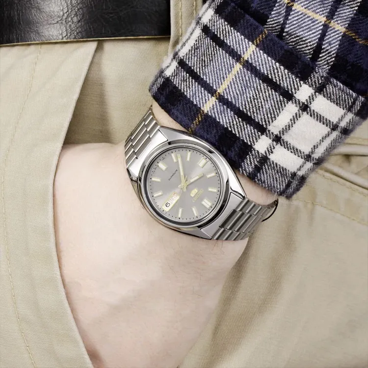 SEIKO Series 5 Series 5 Automatic Mechanical Movement Stainless Steel Strap Watch Men's Watches Gray Dial SNXS75K1-4