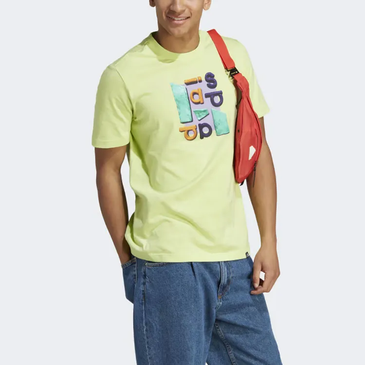 Adidas Sportswear Collection T Shirts Men Lime Green-1