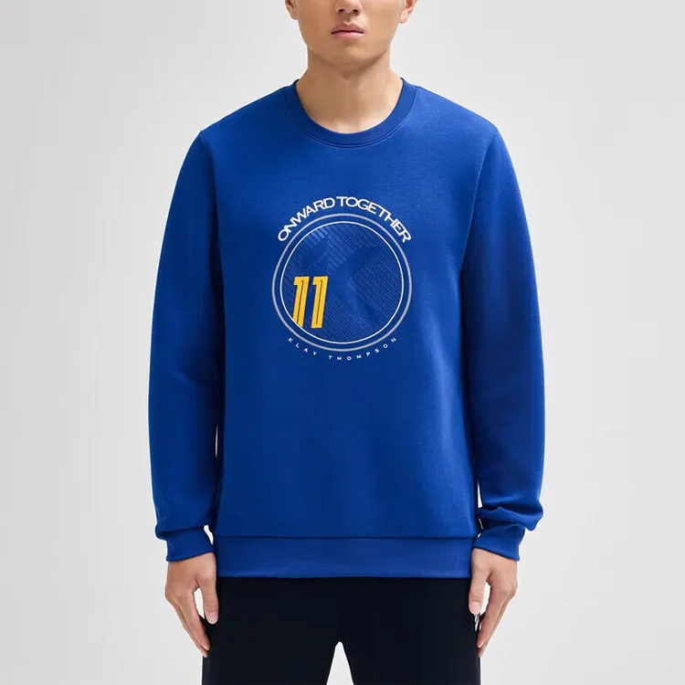 Anta Thompson KT Basketball Sweatshirt Men's Warrior Blue-2