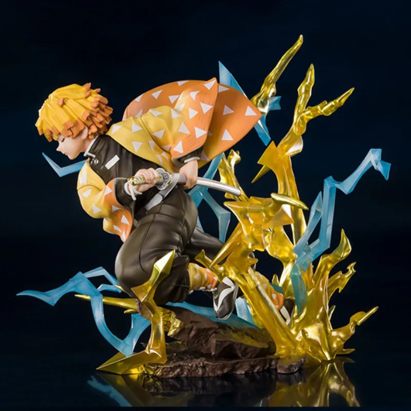 BANDAI Zenitsu Agatsuma Figuarts Zero Demon Slayer  Kimetsu No Yaiba Lightning Flash Scale Figures 15cm-3