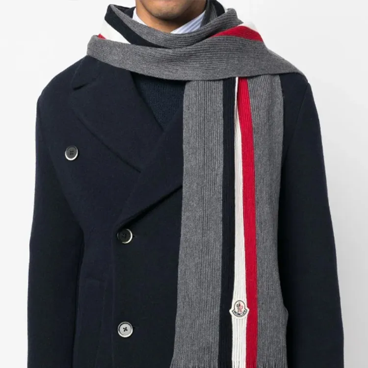 Moncler Knit Scarves Men's Gray-1