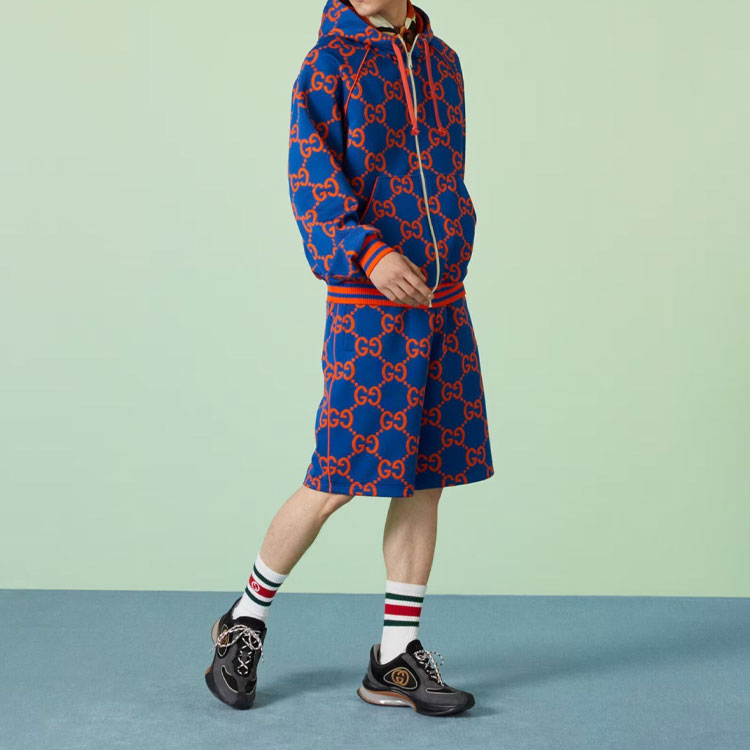 GUCCI Jackets Men Blue Orange - POIZON