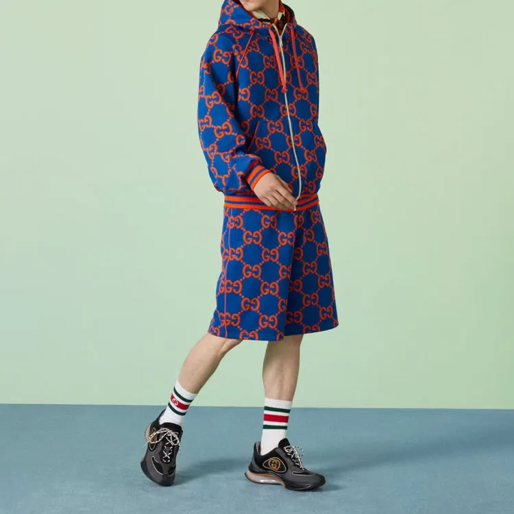 GUCCI SS23 Jackets Coats Men's Blue Orange-1