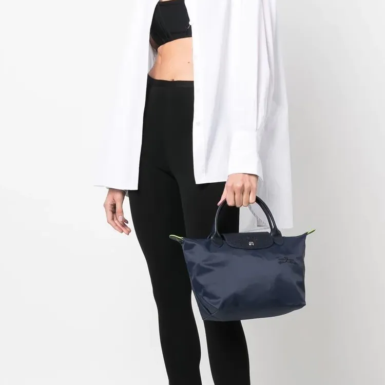 LONGCHAMP Cow Leather Handbag Small Size Women's Blue-4