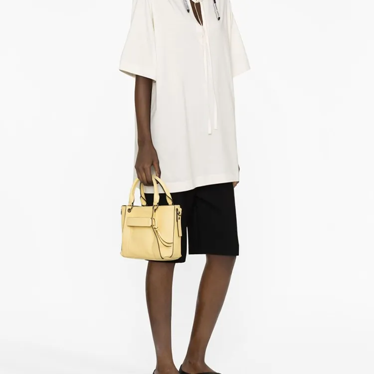 LONGCHAMP Calfskin Tote Bag, Shopping Bag, Shoulder Bag, Crossbody Bag, Handbag Small Size Women's Butter Yellow-4