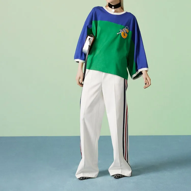GUCCI Drop Shoulder Sleeve T Shirt Women's Multicolor-1