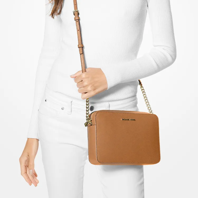 MICHAEL KORS Split Cow Leather Shoulder Bag, Crossbody Bag Large Size Women's Brown-3