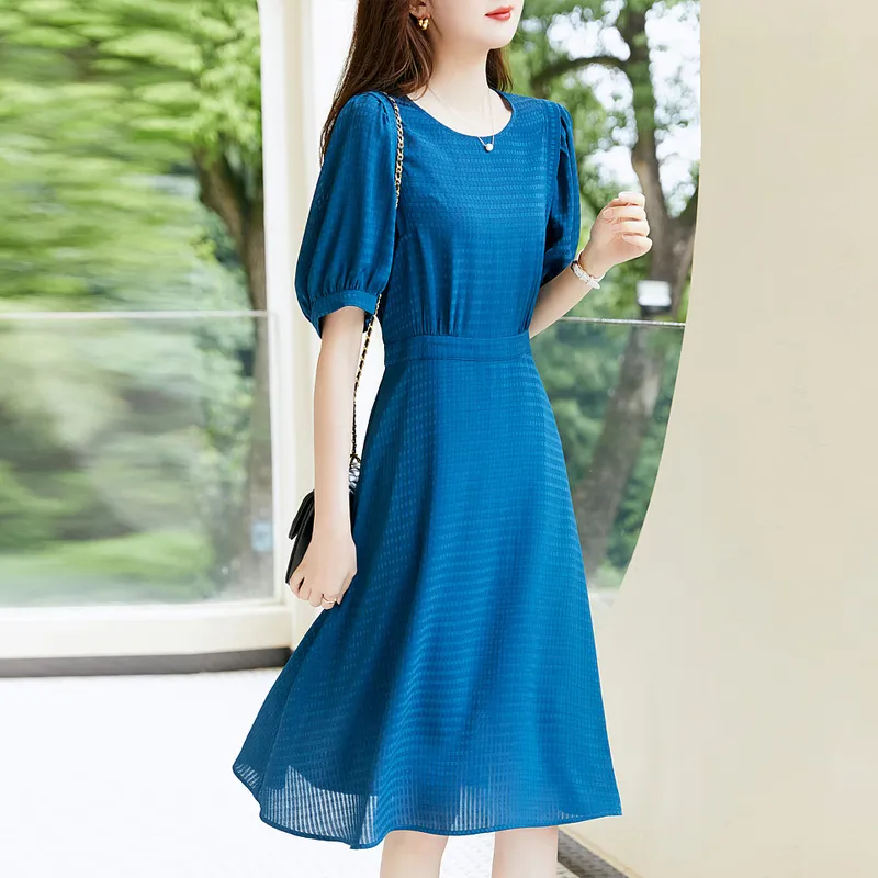 Dme Short Sleeved Dresses Women's Peacock Blue-2