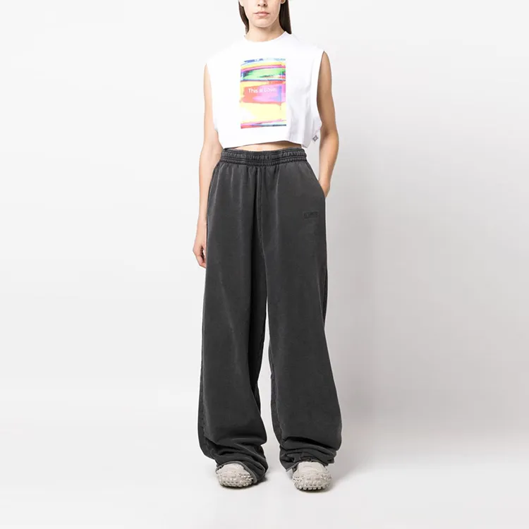 Vetements Knitted Sweatpants Unisex Charcoal Gray-1