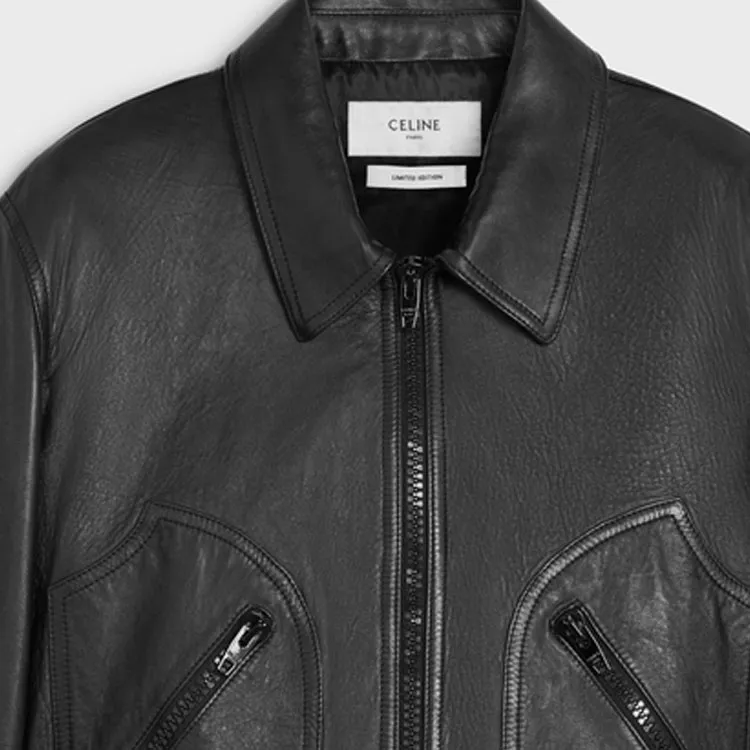 CELINE Leather Jackets Men Black-2