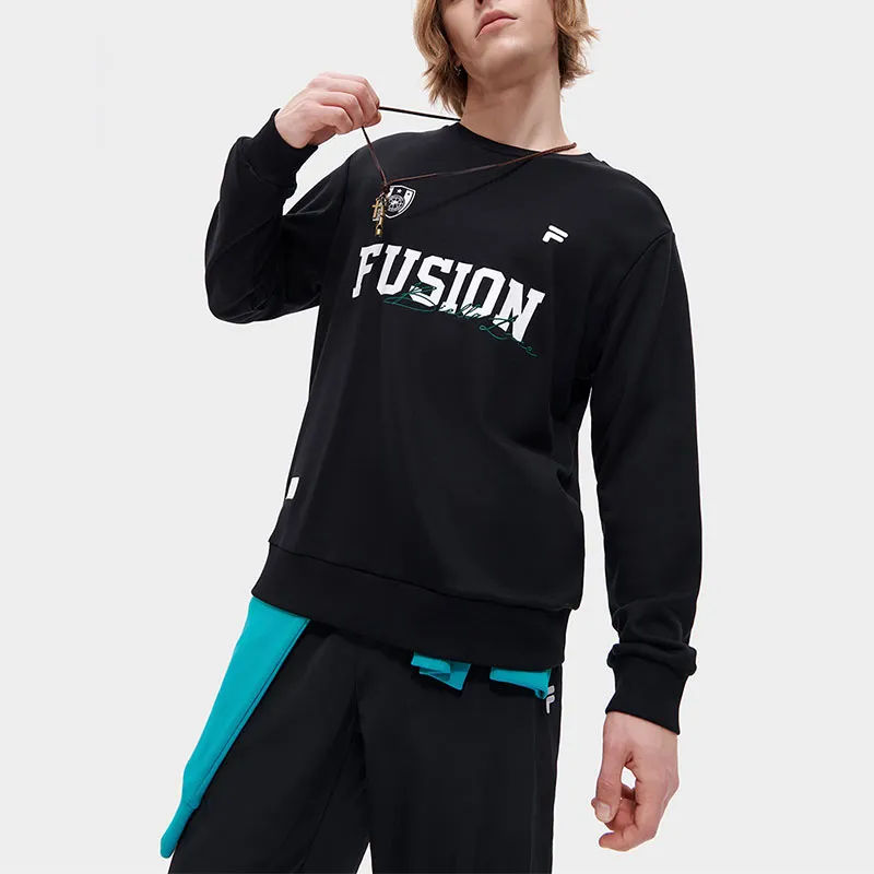 FILA FUSION BASEBALL Series Sweatshirt Men's Jet Black-2
