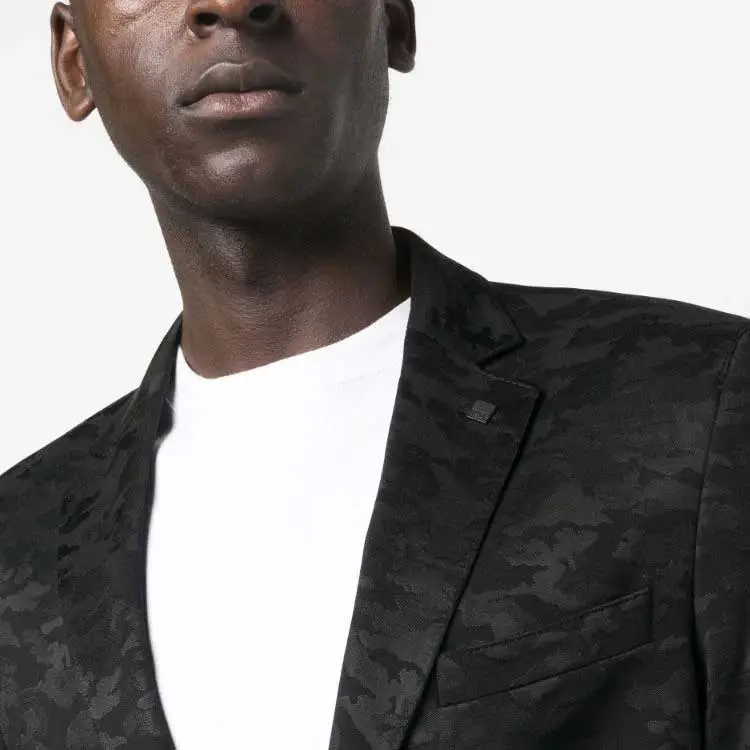 KARL LAGERFELD / Karl Lagerfeld Jeans Patterned-jacquard Single-breasted Blazer-5
