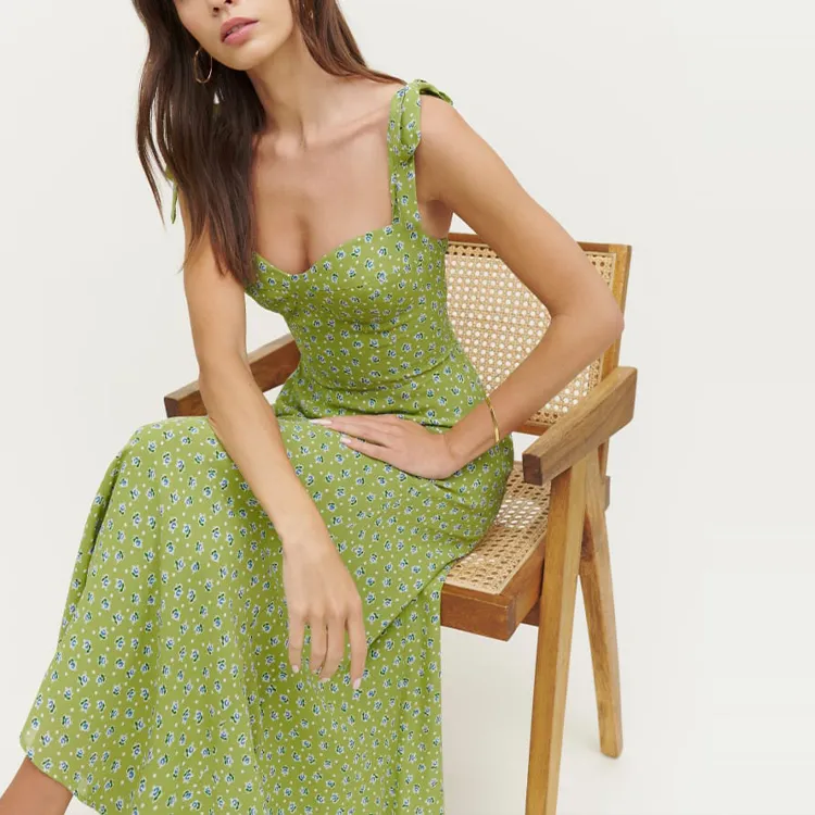 Reformation Slip Dresses Women's Green-2