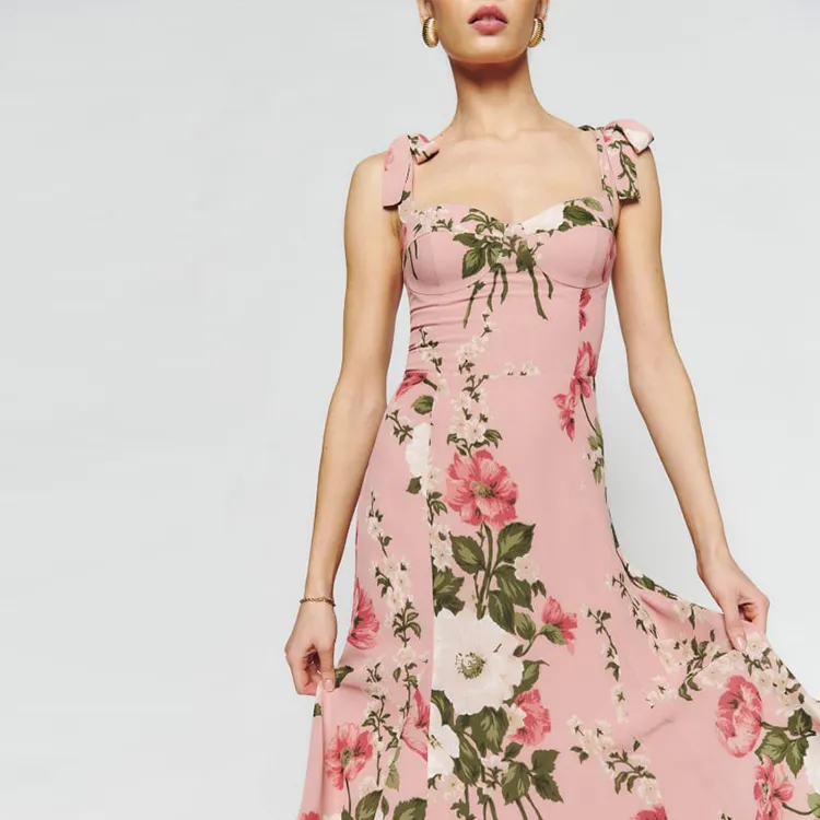 REFORMATION Slip Dresses Women's Rose Garden/Rose Garden Color-1