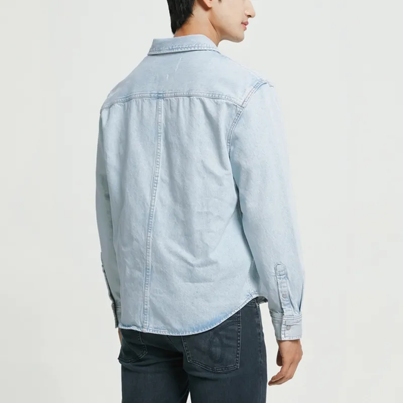 Calvin Klein Shirts Men Denim Light Blue-2