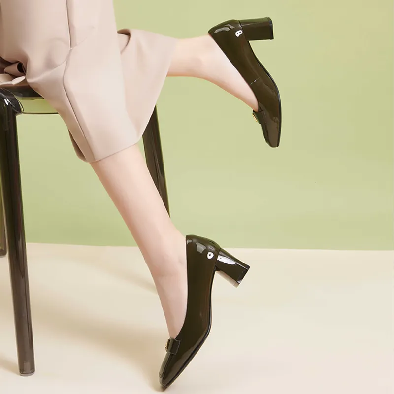 PT'SON Chunky Heel High Heels 5.8cm Women's-2