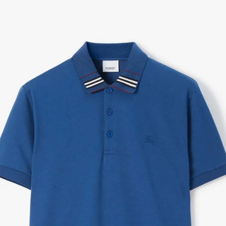 Burberry EKD embroidered Cotton silk Polo Shirt-4