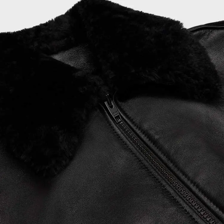 CELINE Leather Jackets Men Black-8