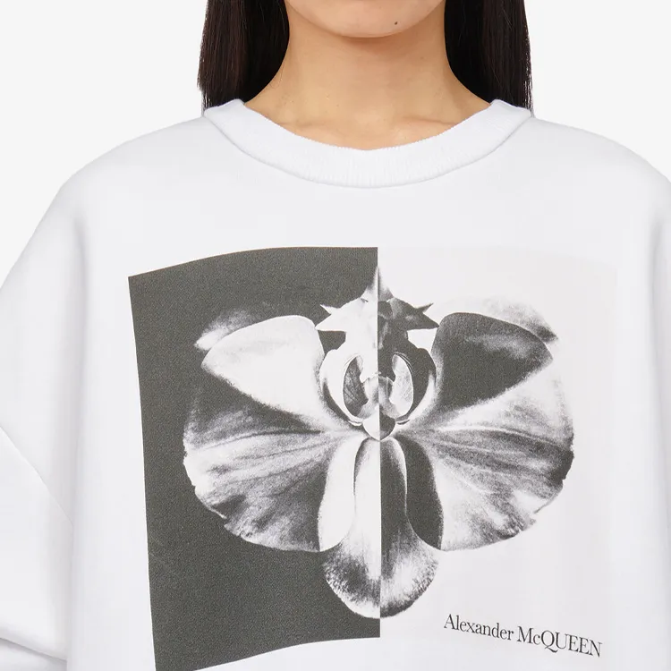 Alexander McQueen Ghost Orchid Printed Crewneck Sweatshirt-4
