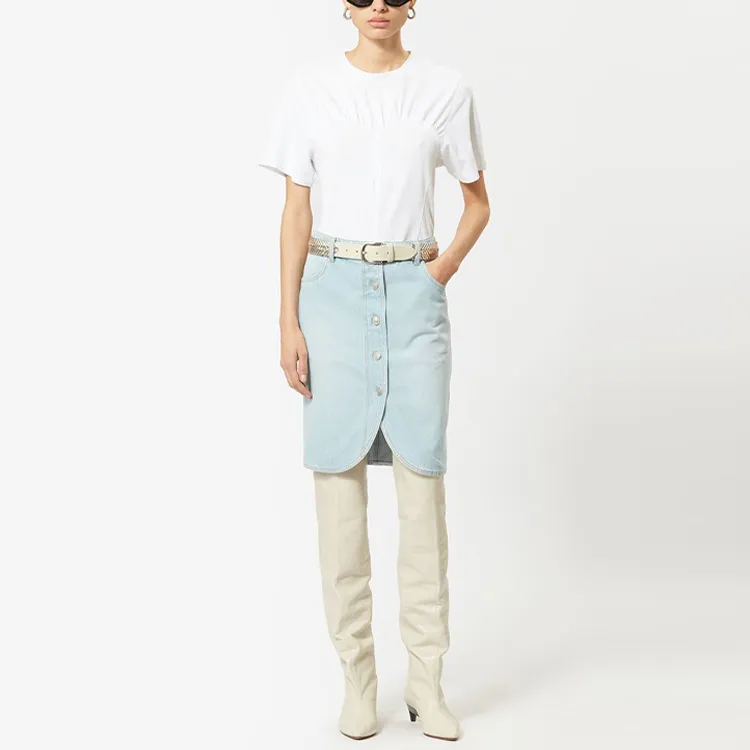 ISABEL MARANT Denim Short Skirts Women's Light Blue-2