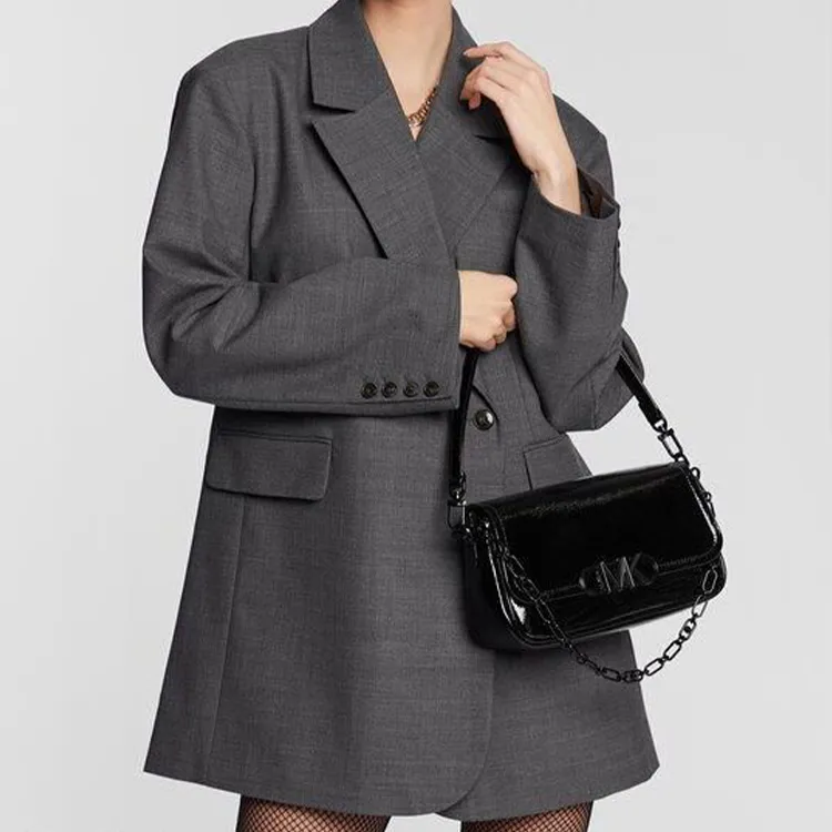 MICHAEL KORS PARKER Patent Leather, Leather Crossbody Bag, Shoulder Bag Women's Black-4