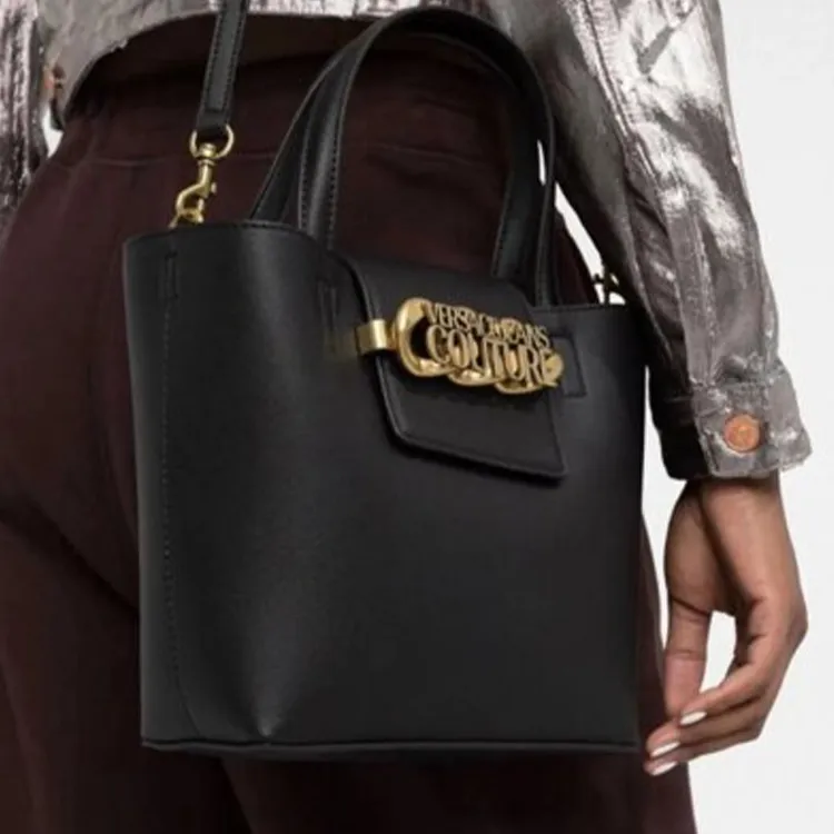 VERSACE JEANS COUTURE Polyester Tote Bag, Shopping Bag, Shoulder Bag, Handbag Tubas Women's Black-4