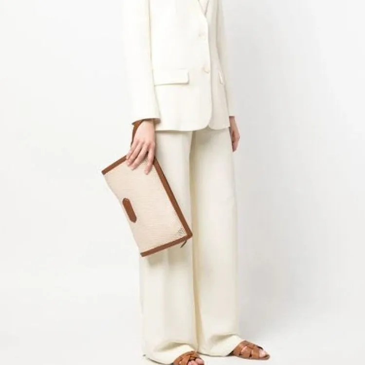 TOM FORD Fabric With Leather Clutch Men's Light Brown-4