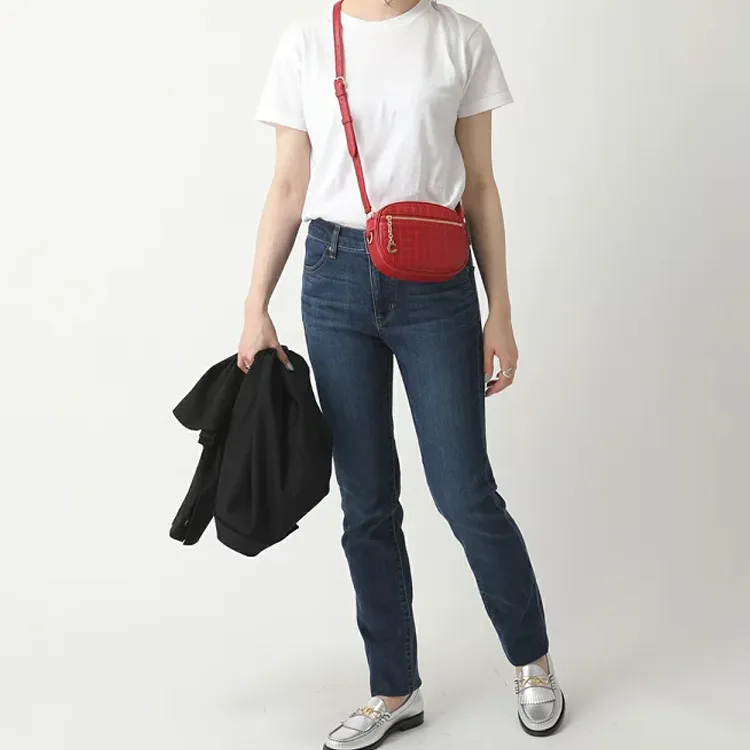 CELINE Calfskin Small Square Camera Bag Shoulder Bag Crossbody Bag Small Size Women's Red-4