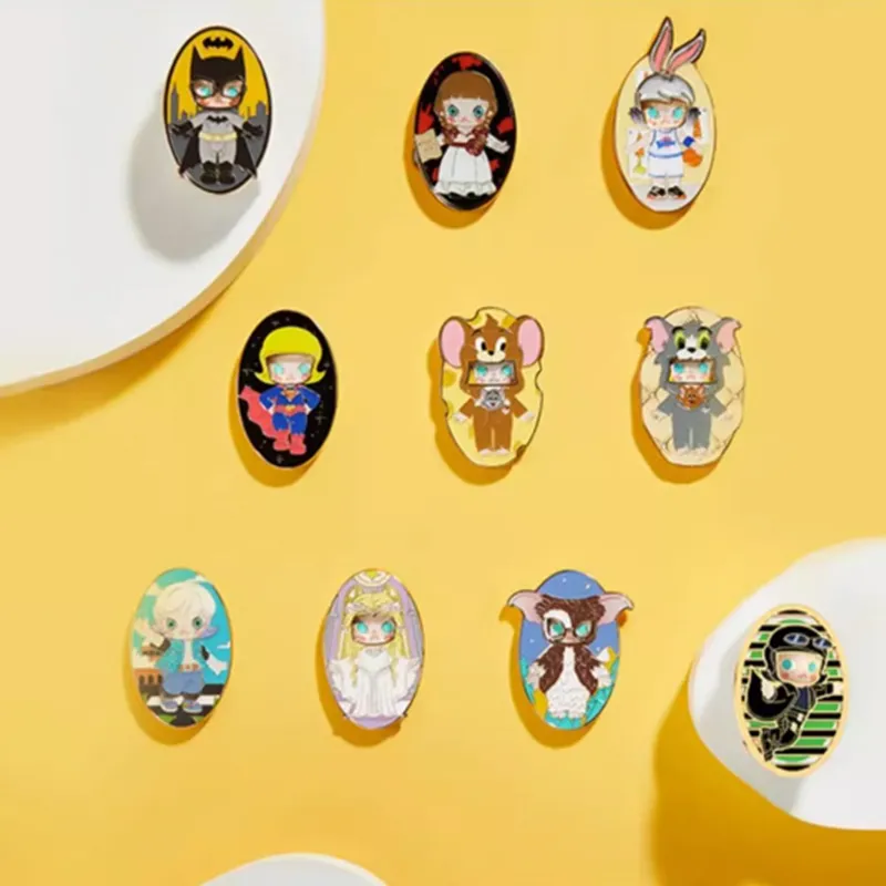 POP MART Molly X Warner Anniversary Collection Badge Blind Box Products Single Mystery Box/Full Box 12 Pcs-1