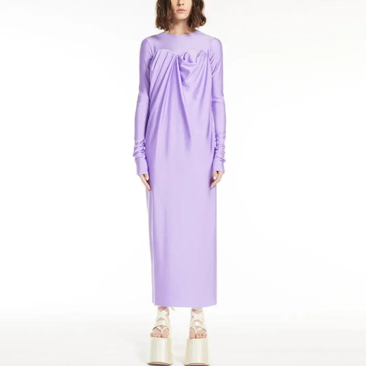 SportMax Long Sleeved Dresses Women's Purple-2