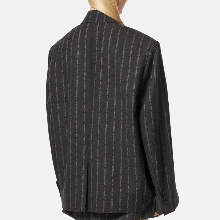 VERSACE Informal Pinstripe Jacket 'Medium Grey'-2