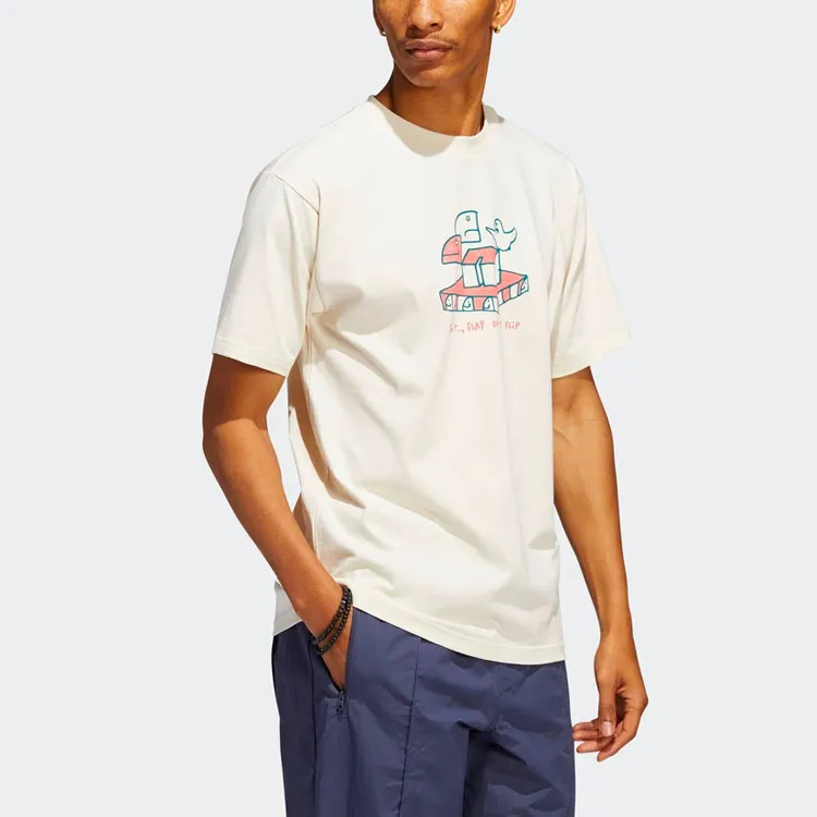 Adidas Originals Set in Sleeve T Shirt Unisex Gray White-5