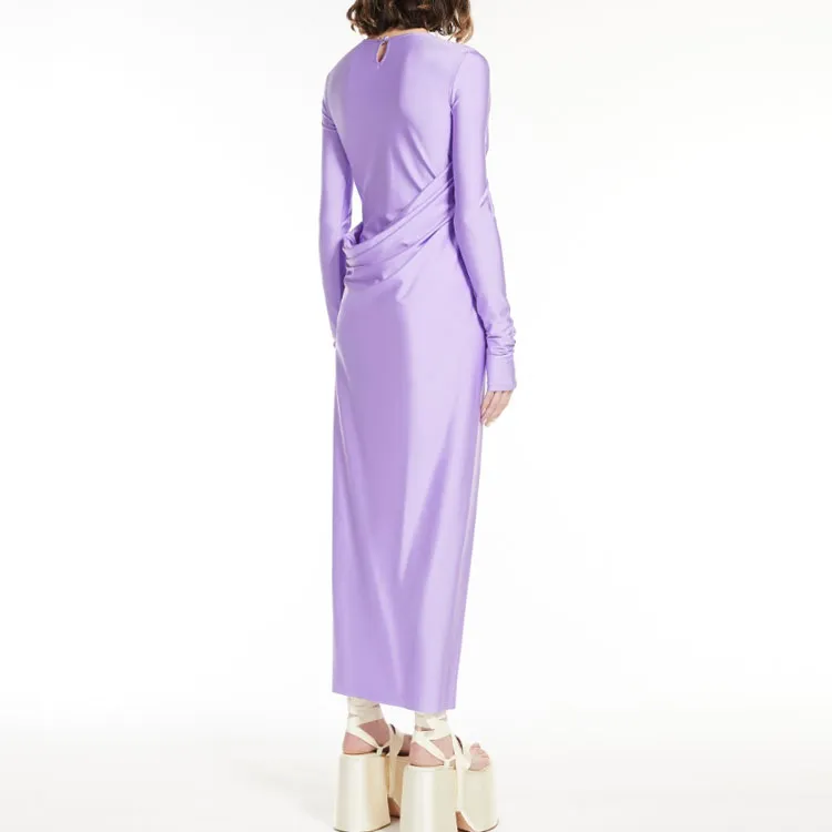 SportMax Long Sleeved Dresses Women's Purple-3