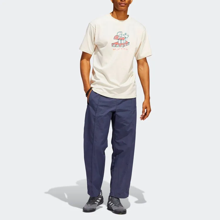 Adidas Originals Set in Sleeve T Shirt Unisex Gray White-2