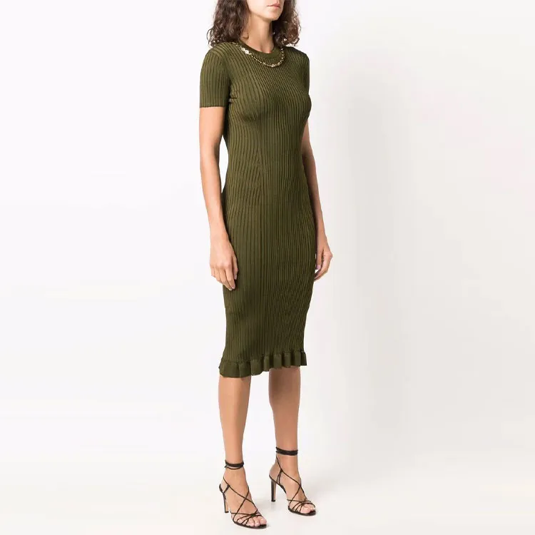 Givenchy Short-Sleeved Dresses Women's Green-3