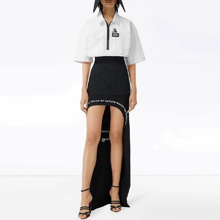 Burberry Short Sleeved Dress Women's Black White-1