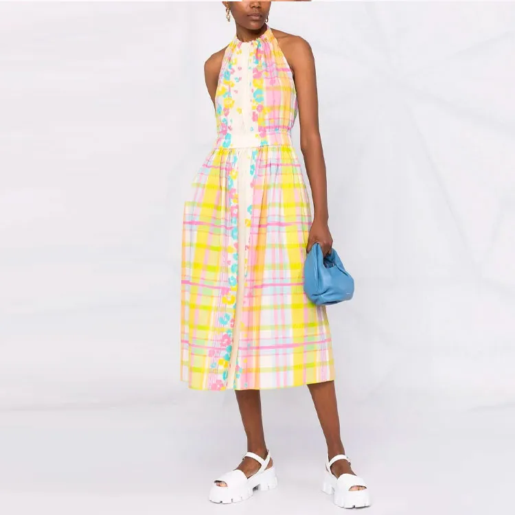MOSCHINO Sleeveless Dresses Women's Yellow-1