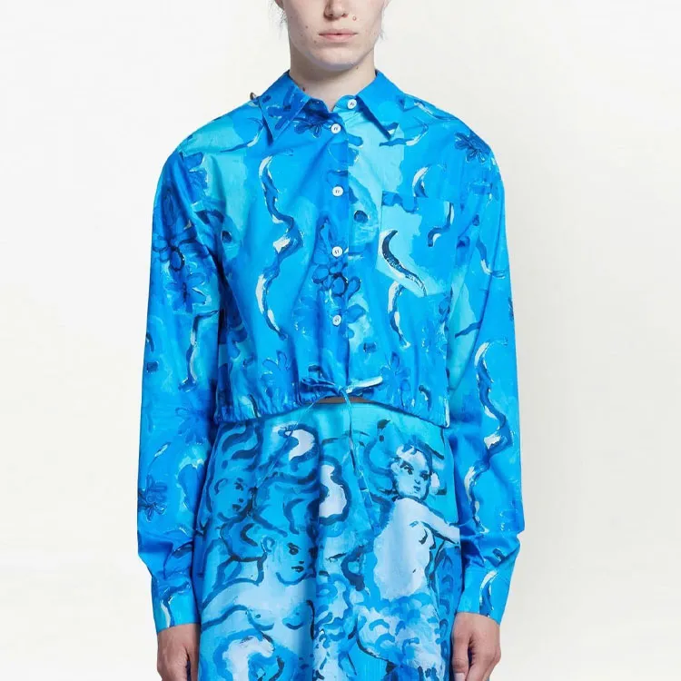 MARNI Abstract Floral Printed Ruched Shirt-2