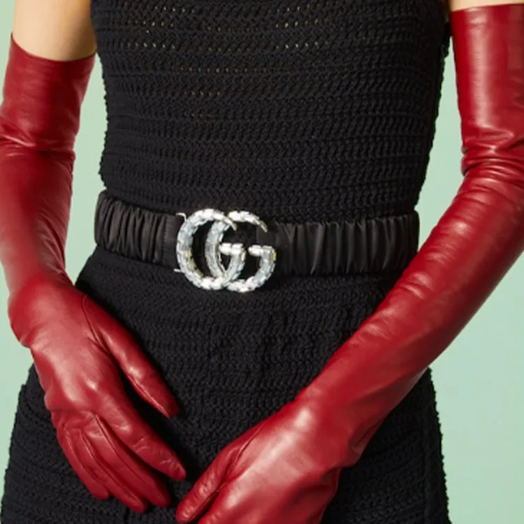GUCCI Belt Women's Black Width 4CM-2