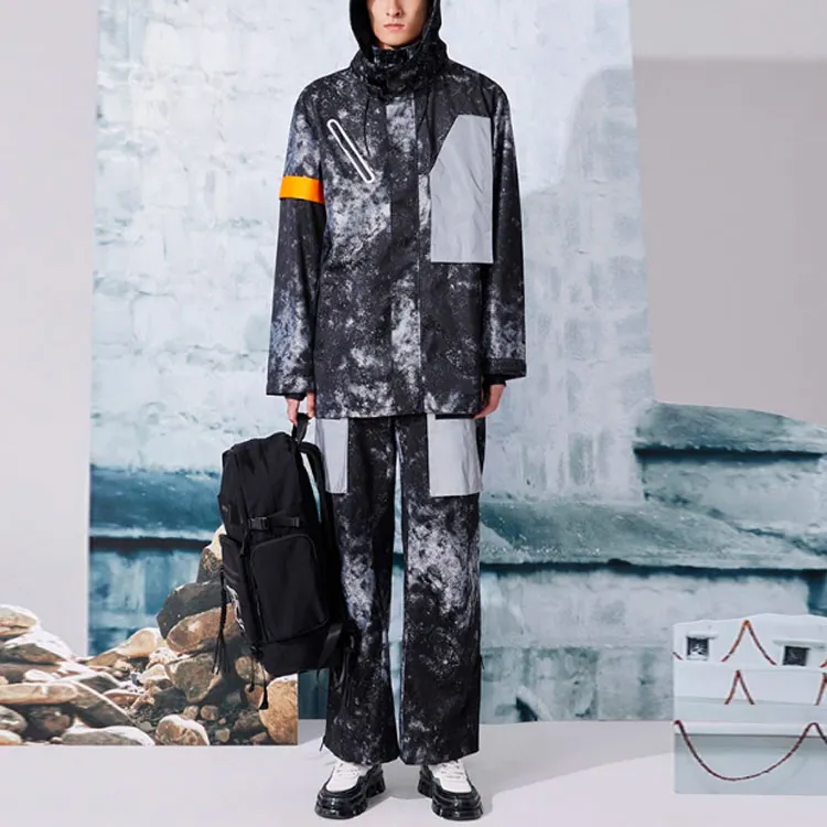 LiNing Overalls Unisex Black Gray Jacquard Color-3
